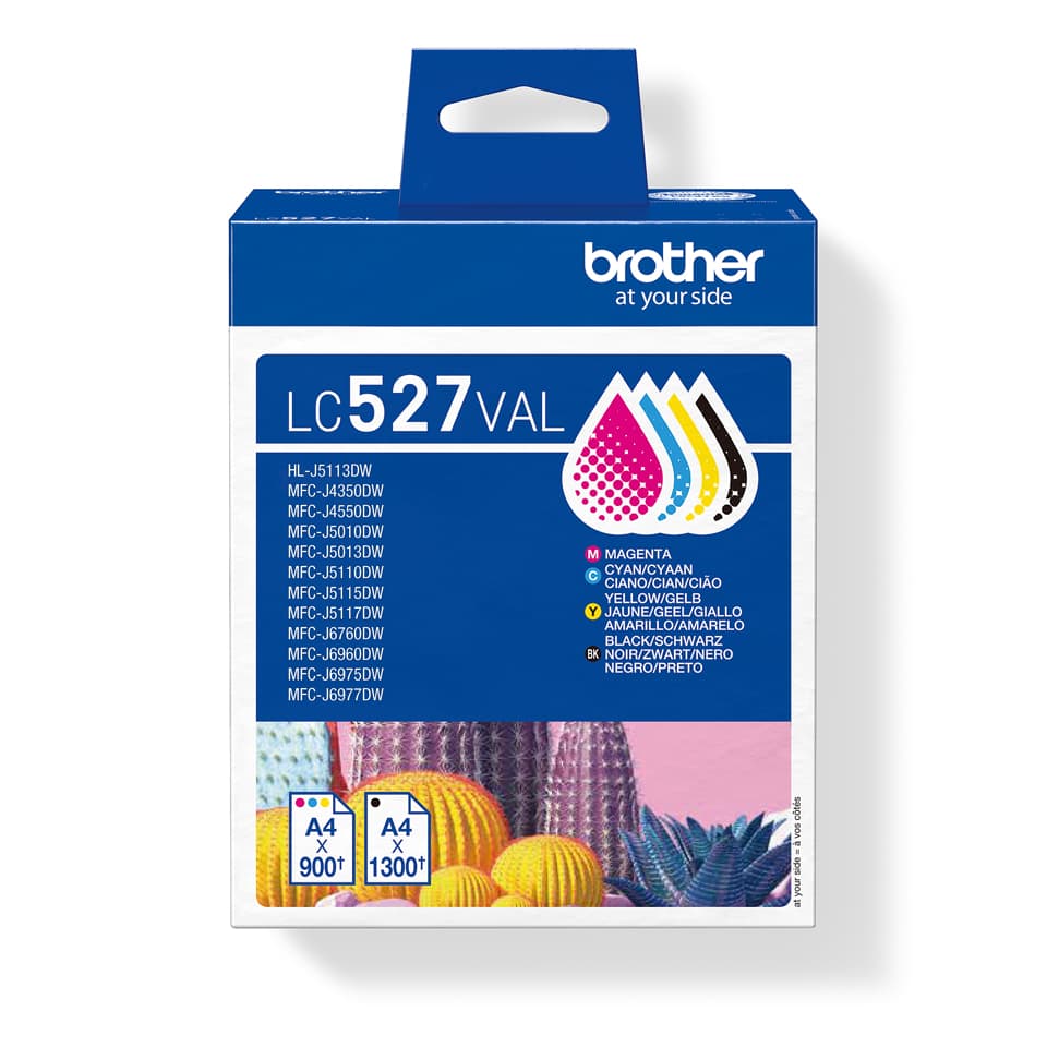 Brother LC527VAL cartucho de tinta 4 pieza(s) Original Negro, Cian, Magenta, Amarillo