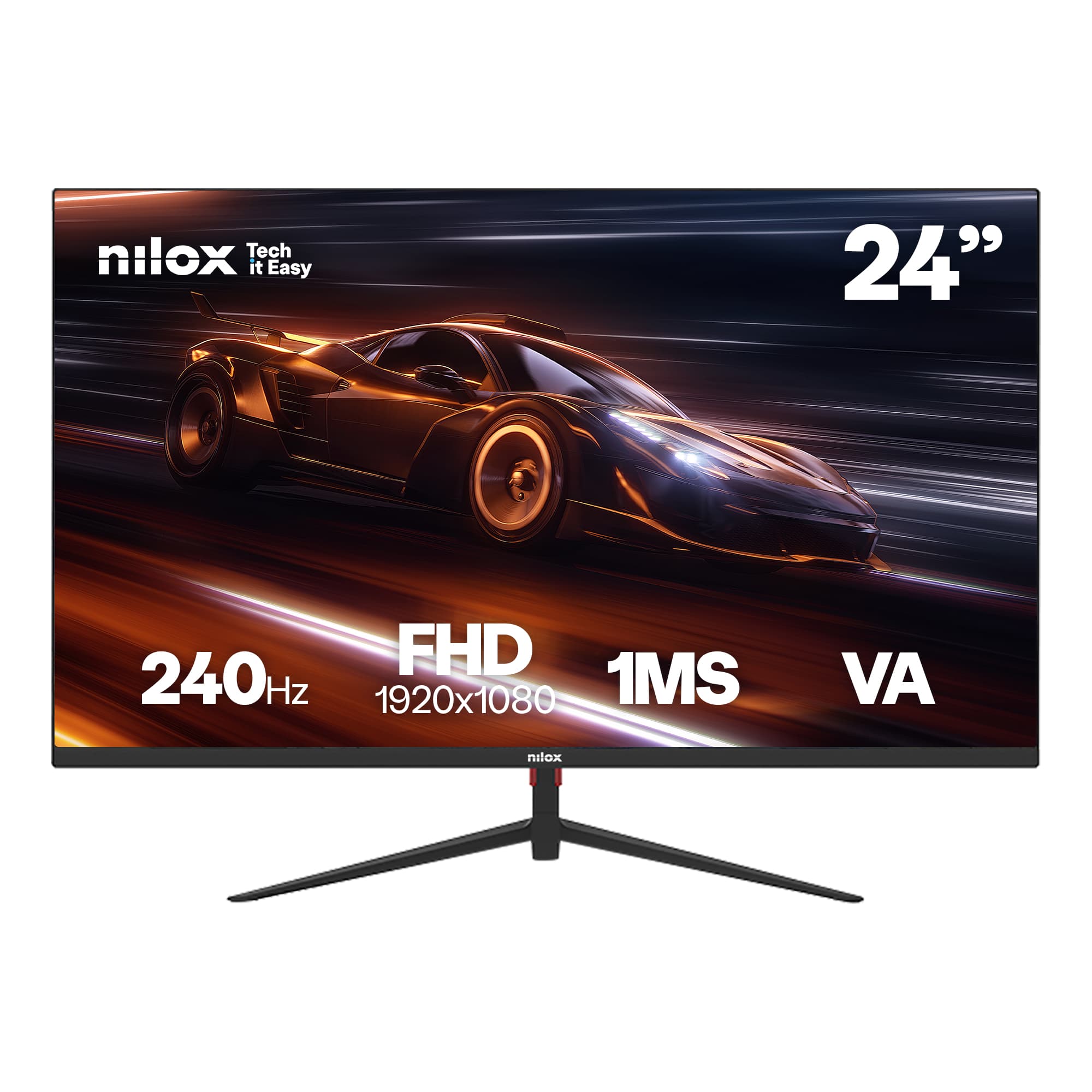 Nilox MONITOR 24 GAMING FHD 240HZ pantalla para PC 61 cm (24") 1920 x 1080 Pixeles Full HD LCD Negro
