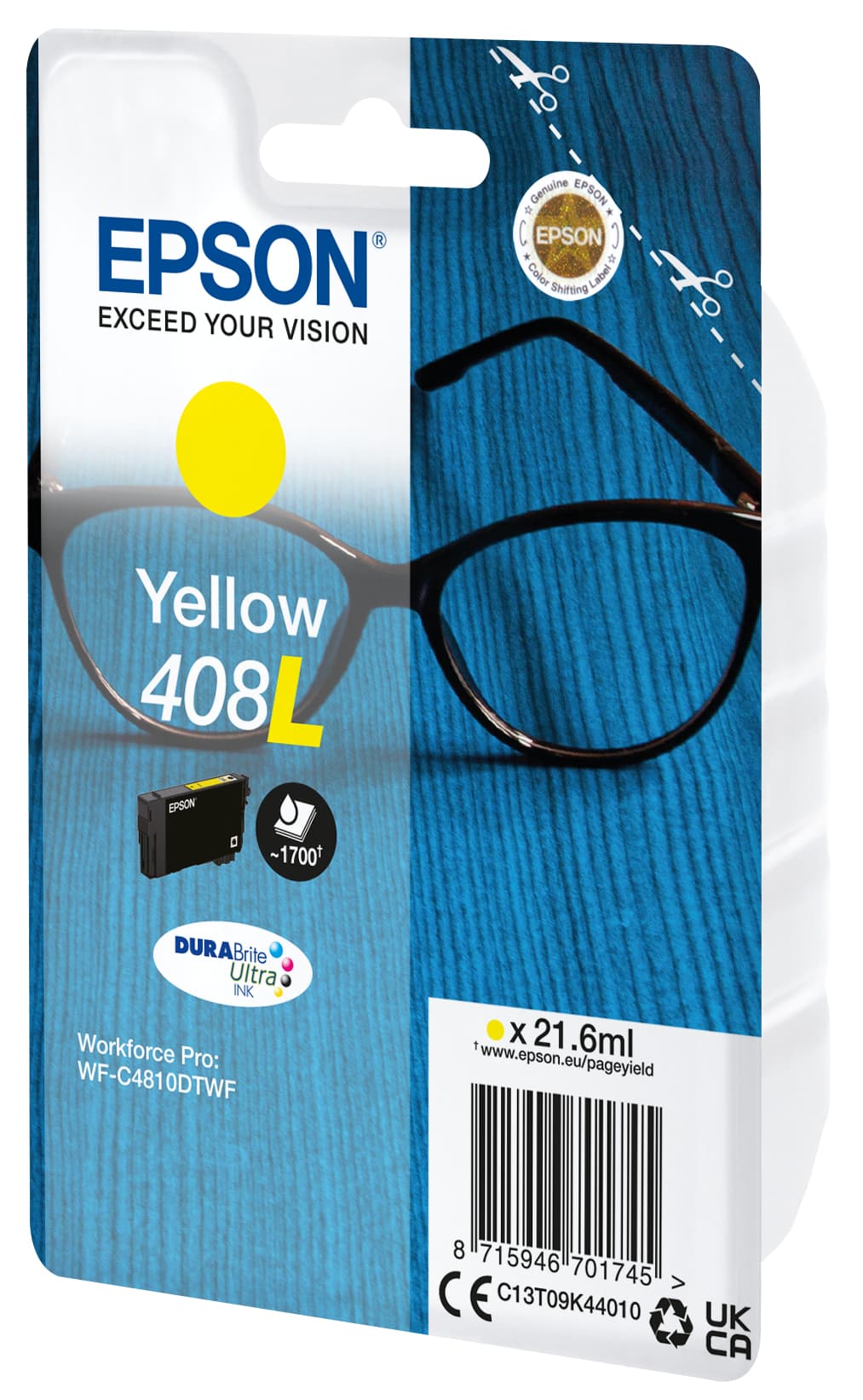 Epson Tinta amarilla 408L DURABrite Ultra Gafas