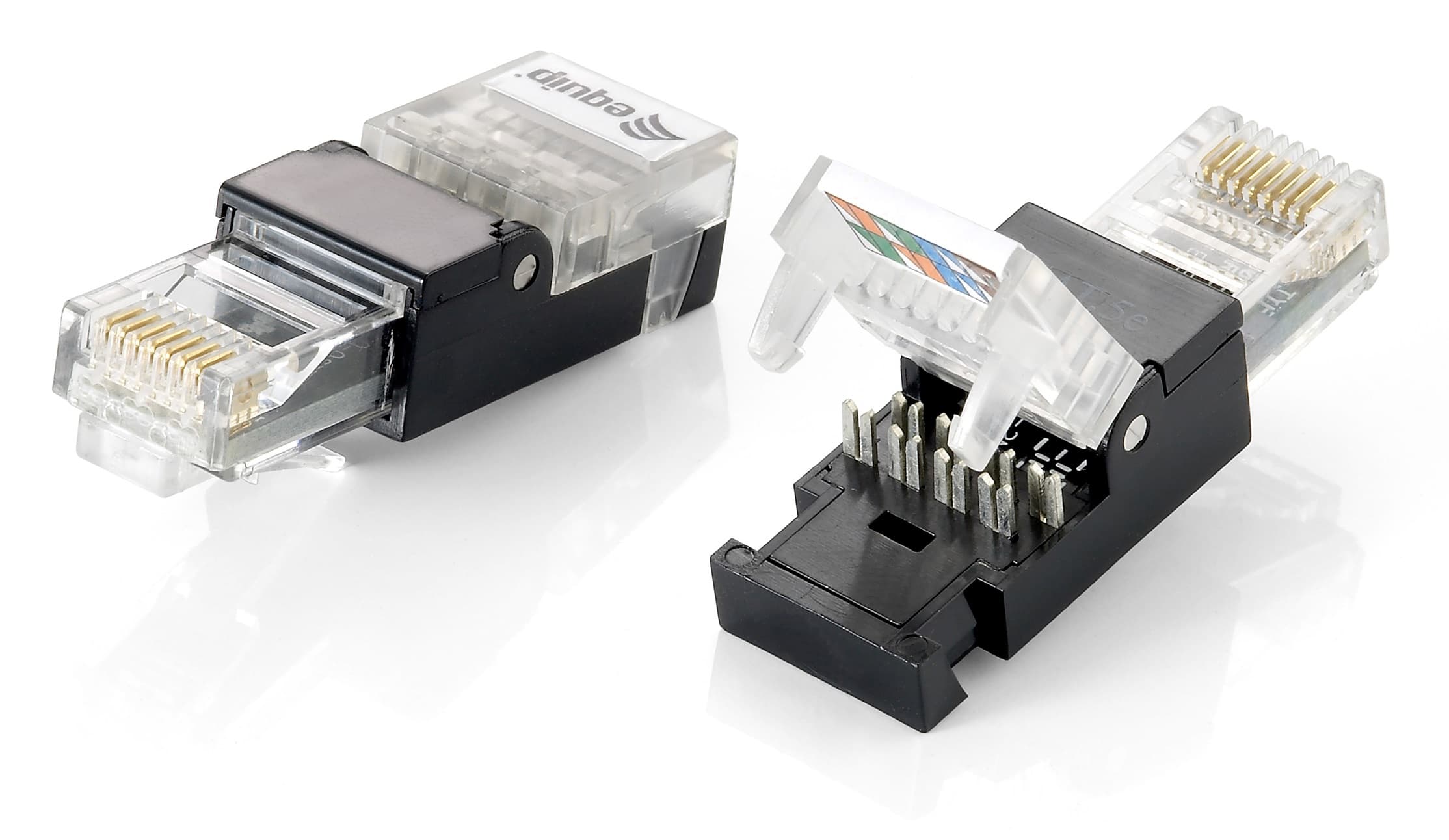 Equip 121165 conector RJ-45 Negro, Transparente
