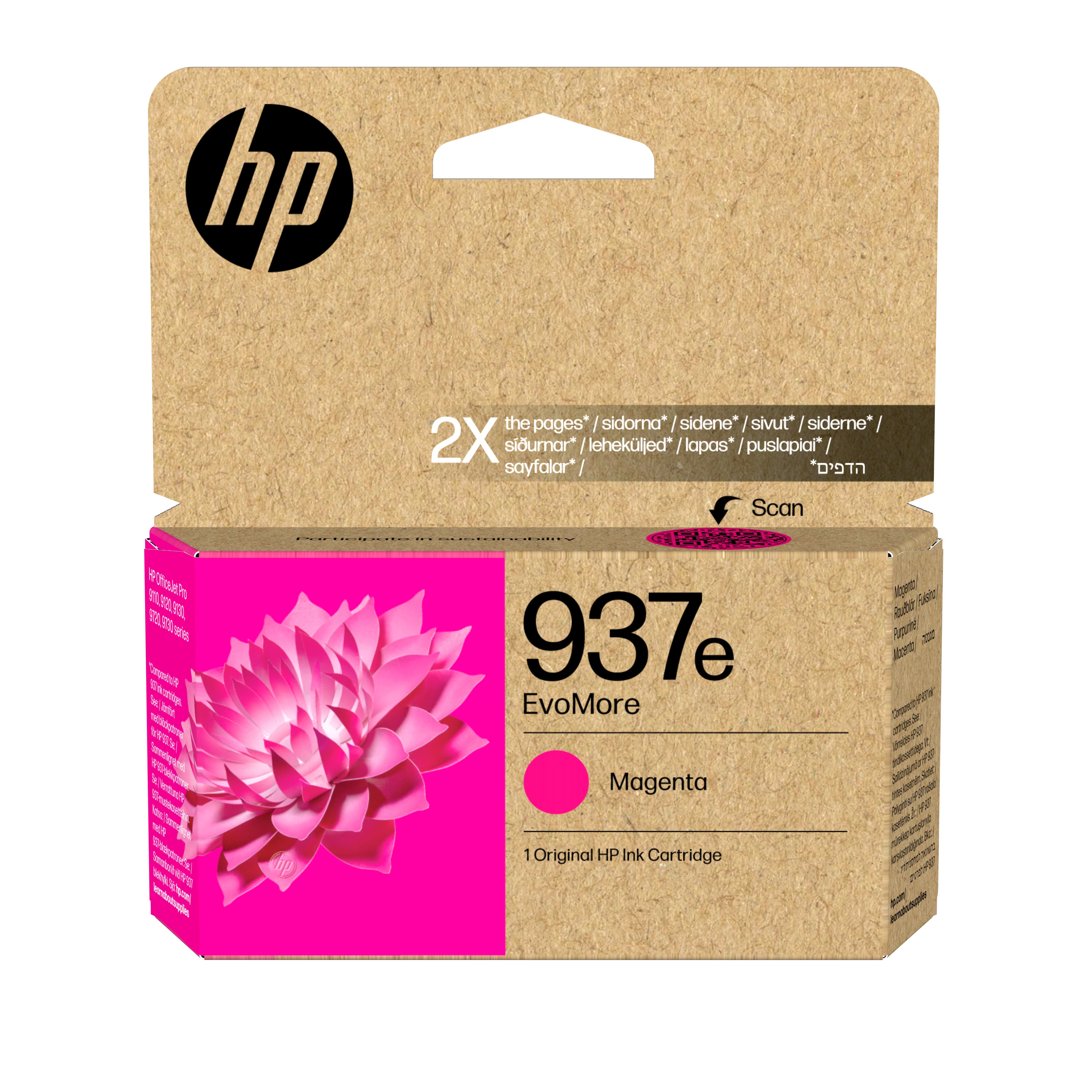 HP Cartucho de Tinta Original EvoMore 937e magenta