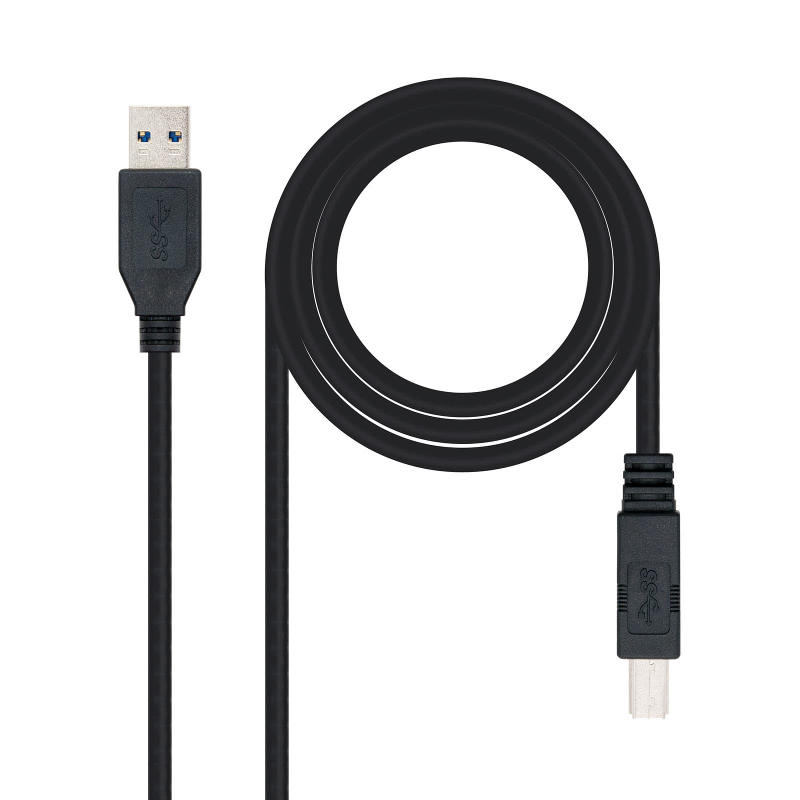 Nanocable 10.01.0802-BK cable USB USB 3.2 Gen 1 (3.1 Gen 1) 2 m USB A USB B 5 Gbit/s Negro
