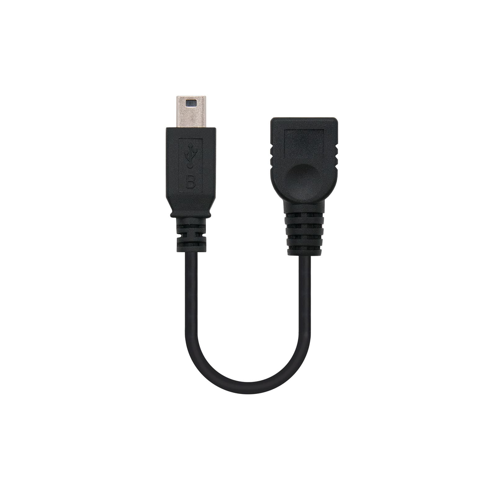 Nanocable 10.01.3800 cable USB USB 2.0 0,15 m Mini-USB B USB A Negro