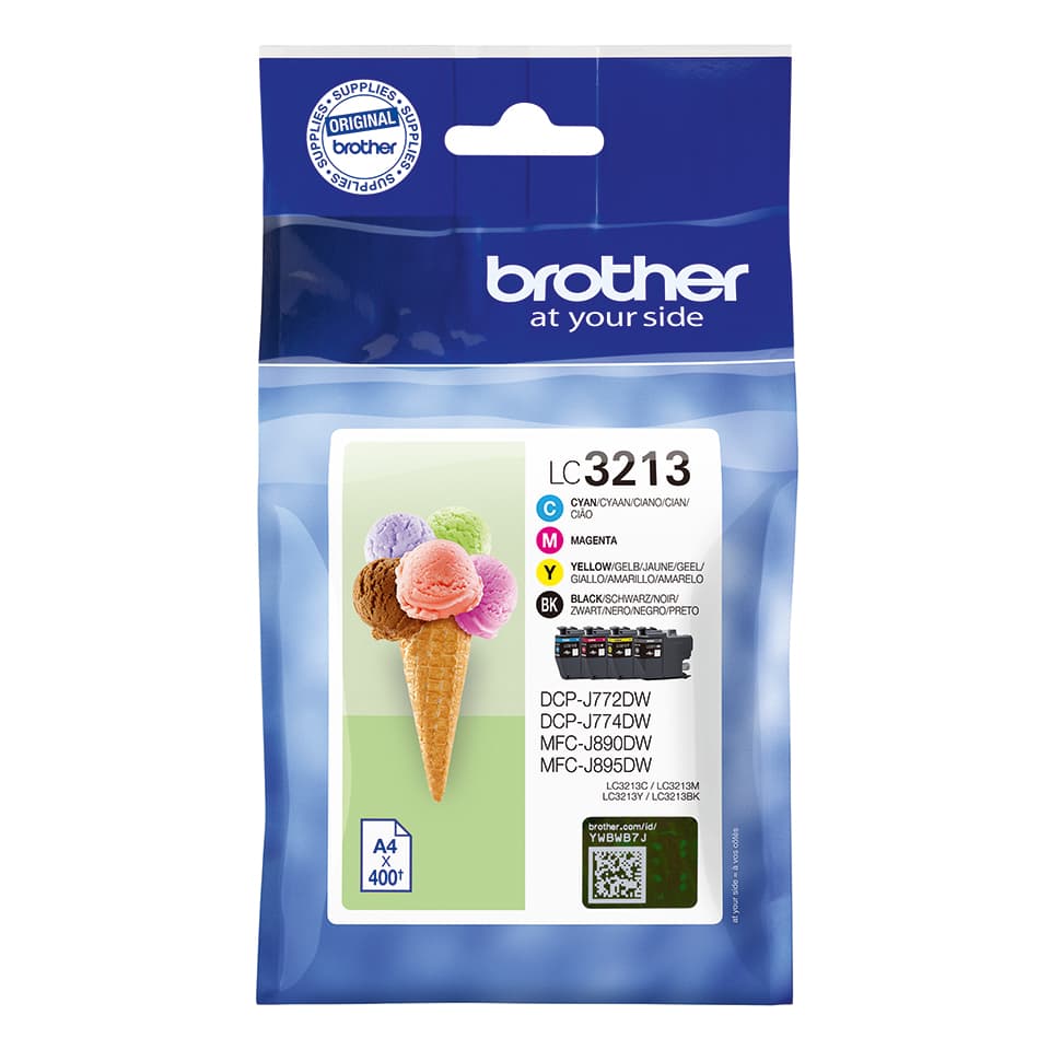 Brother LC3213VAL cartucho de tinta 4 pieza(s) Original Alto rendimiento (XL) Negro, Cian, Magenta, Amarillo