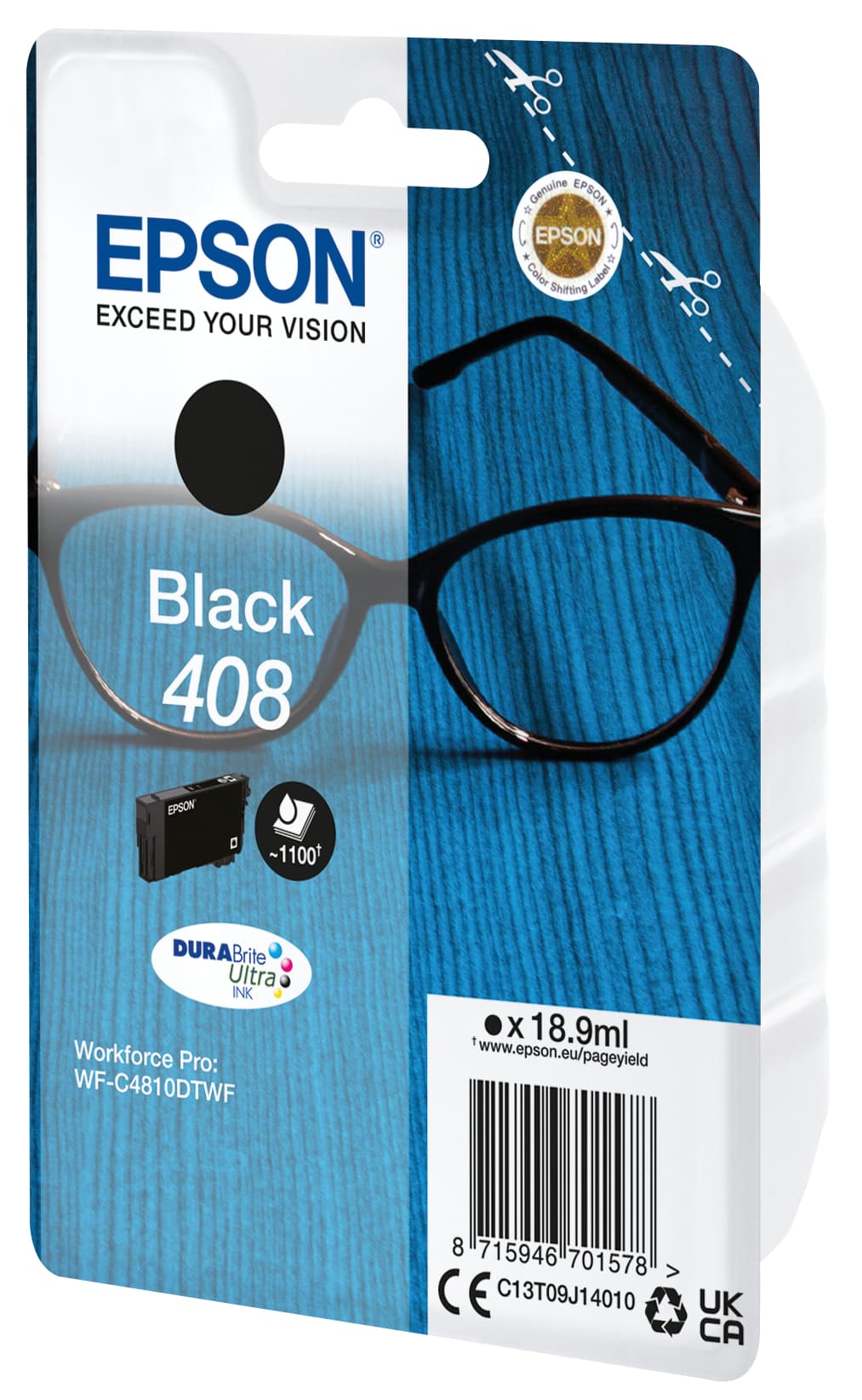 Epson Tinta negra 408 DURABrite Ultra Gafas