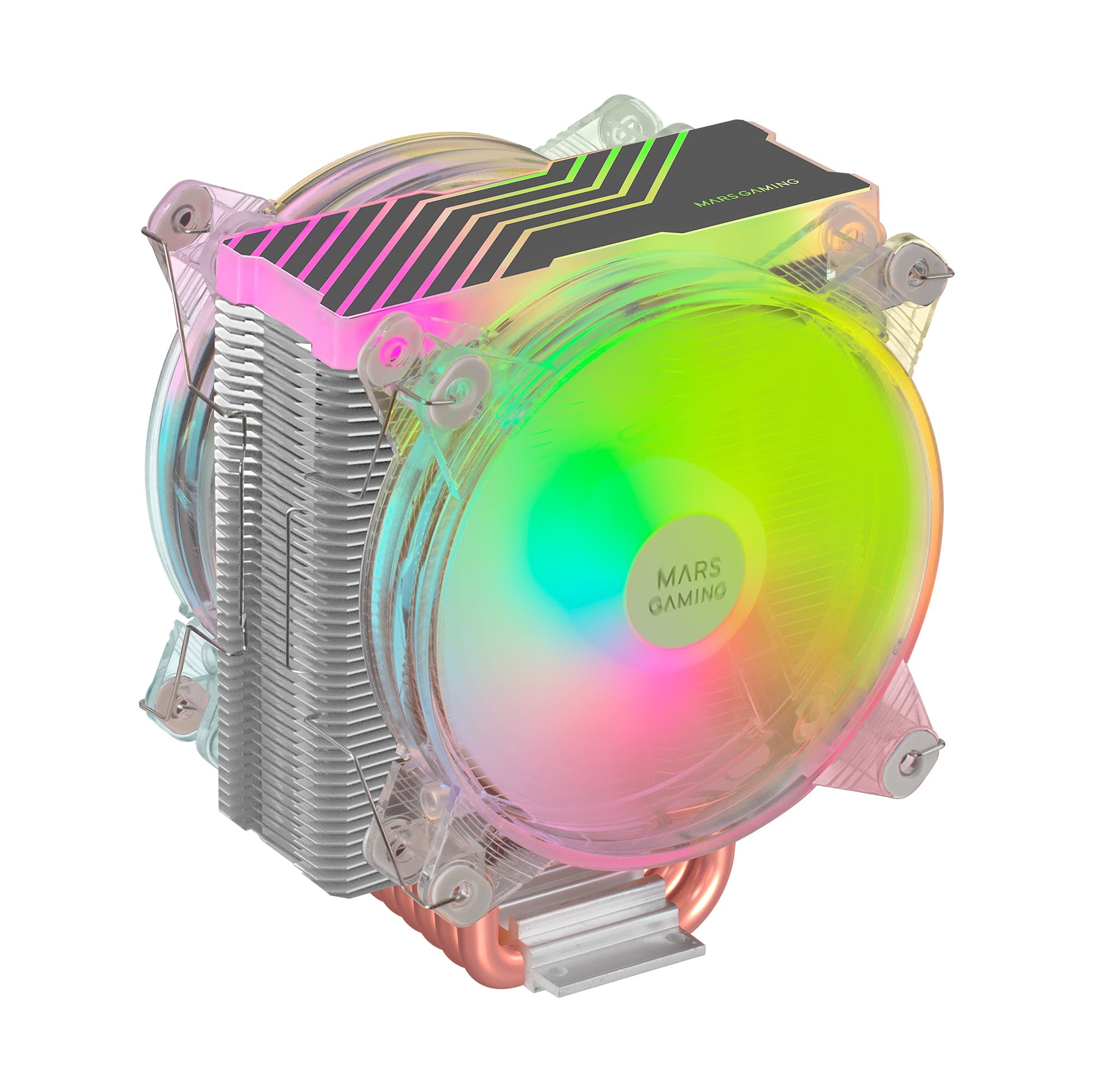 Mars Gaming Disipador CPU Triple ARGB, 6 Heatpipes HCT, TDP 220 W, 2 Ventiladores 12 cm, MCPU66