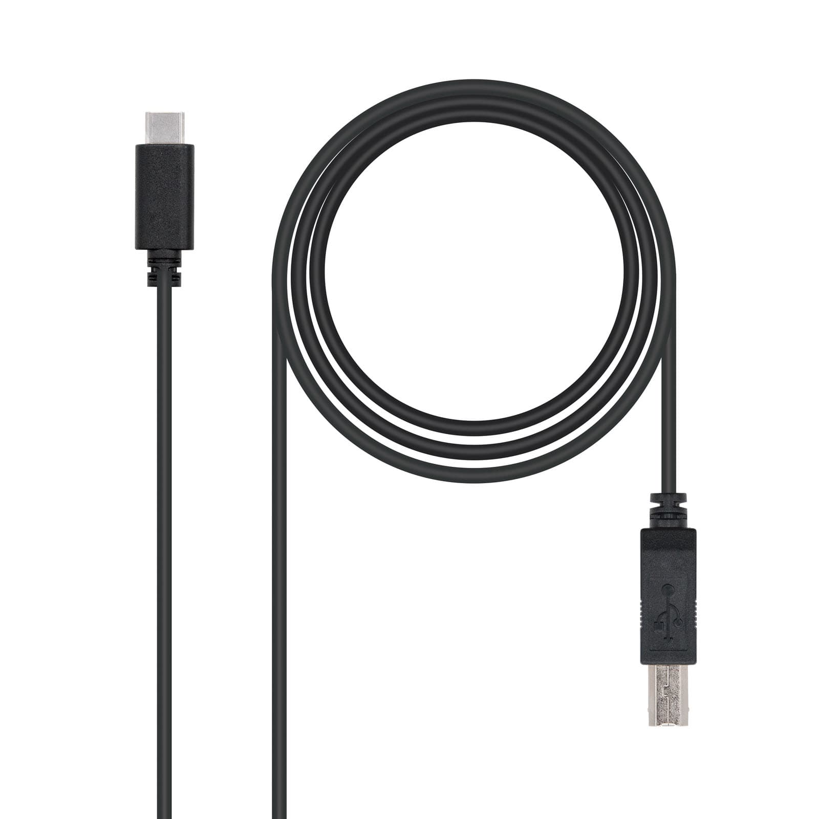 Nanocable USB 2.0, 1m cable USB USB C USB B 0,48 Gbit/s Negro