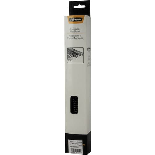 Fellowes Espirales metálicas negras 12 mm Pack 25 Uds