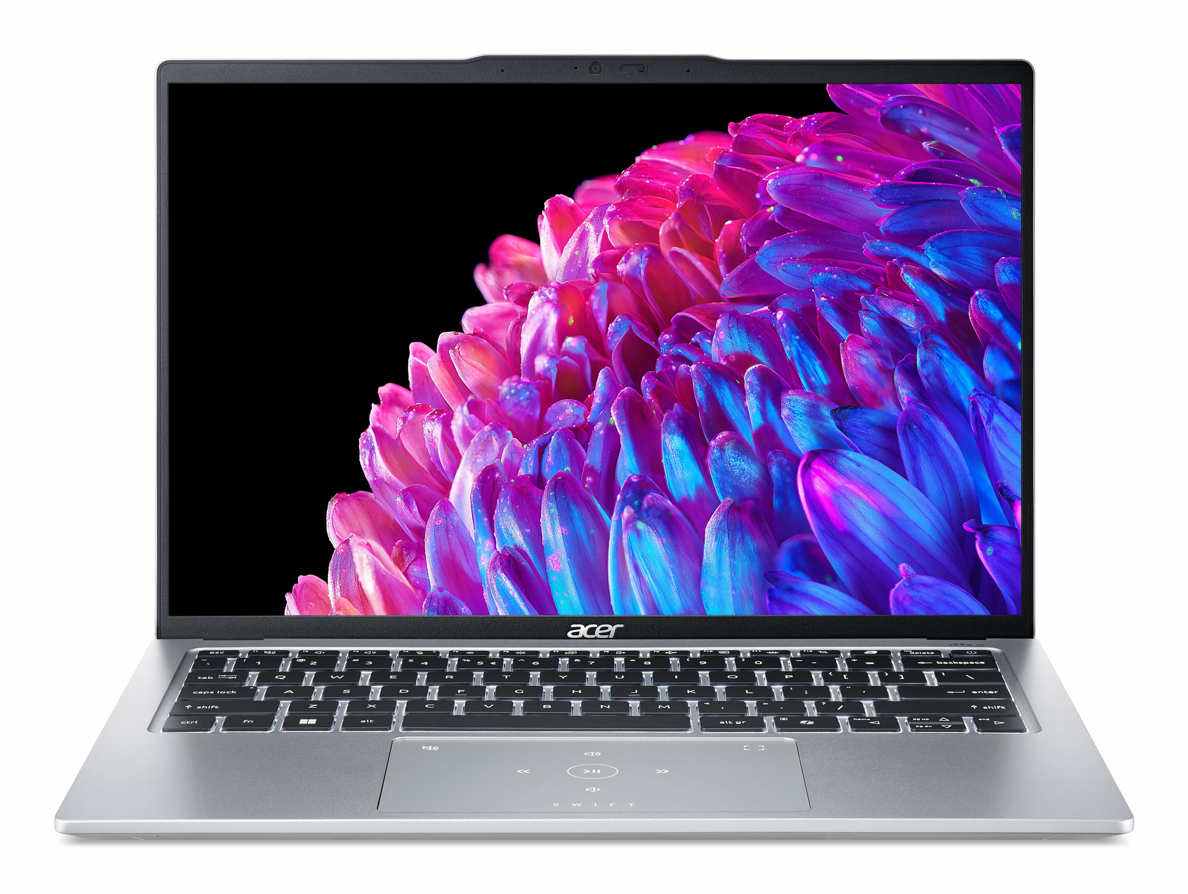 Acer Swift SFG14-73-720G Intel Core Ultra 7 155H Portátil 35,6 cm (14") 2.8K 16 GB LPDDR5x-SDRAM 512 GB SSD Wi-Fi 6 (802.11ax) Windows 11 Home Plata