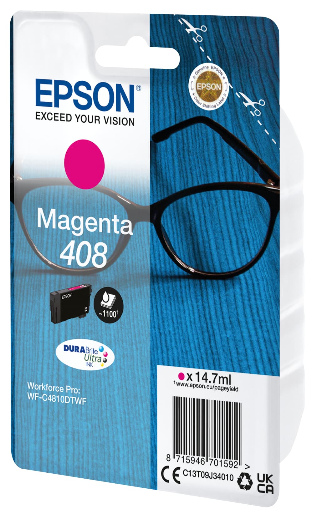Epson Tinta magenta 408 DURABrite Ultra Gafas