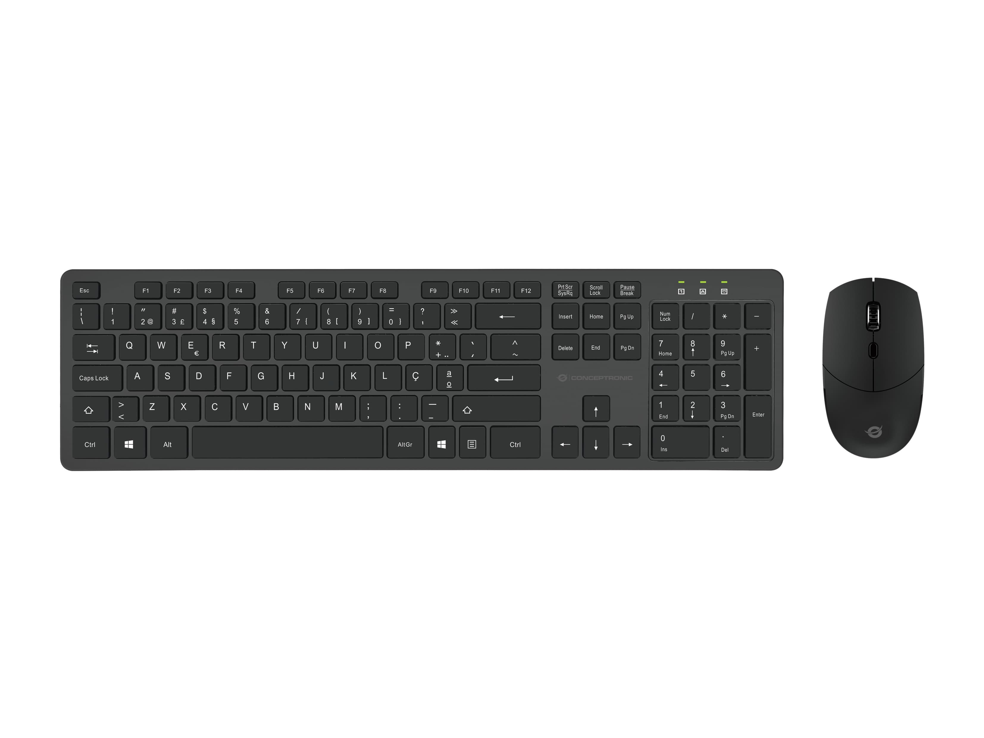 Conceptronic ORAZIO01PT teclado Ratón incluido Oficina RF inalámbrico QWERTY Portugués Negro