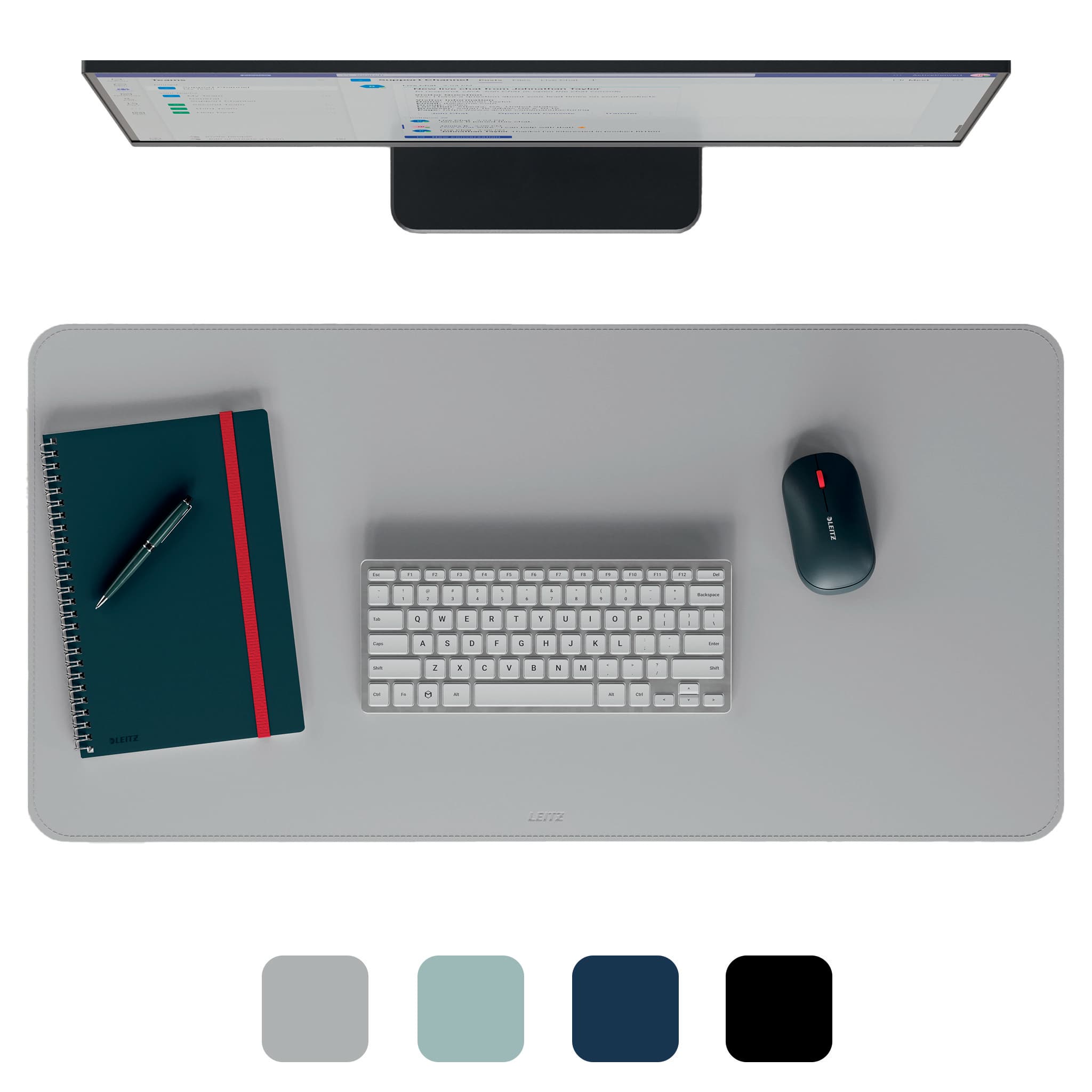 Leitz 53820085 protector de escritorio Cloruro de polivinilo (PVC) Gris