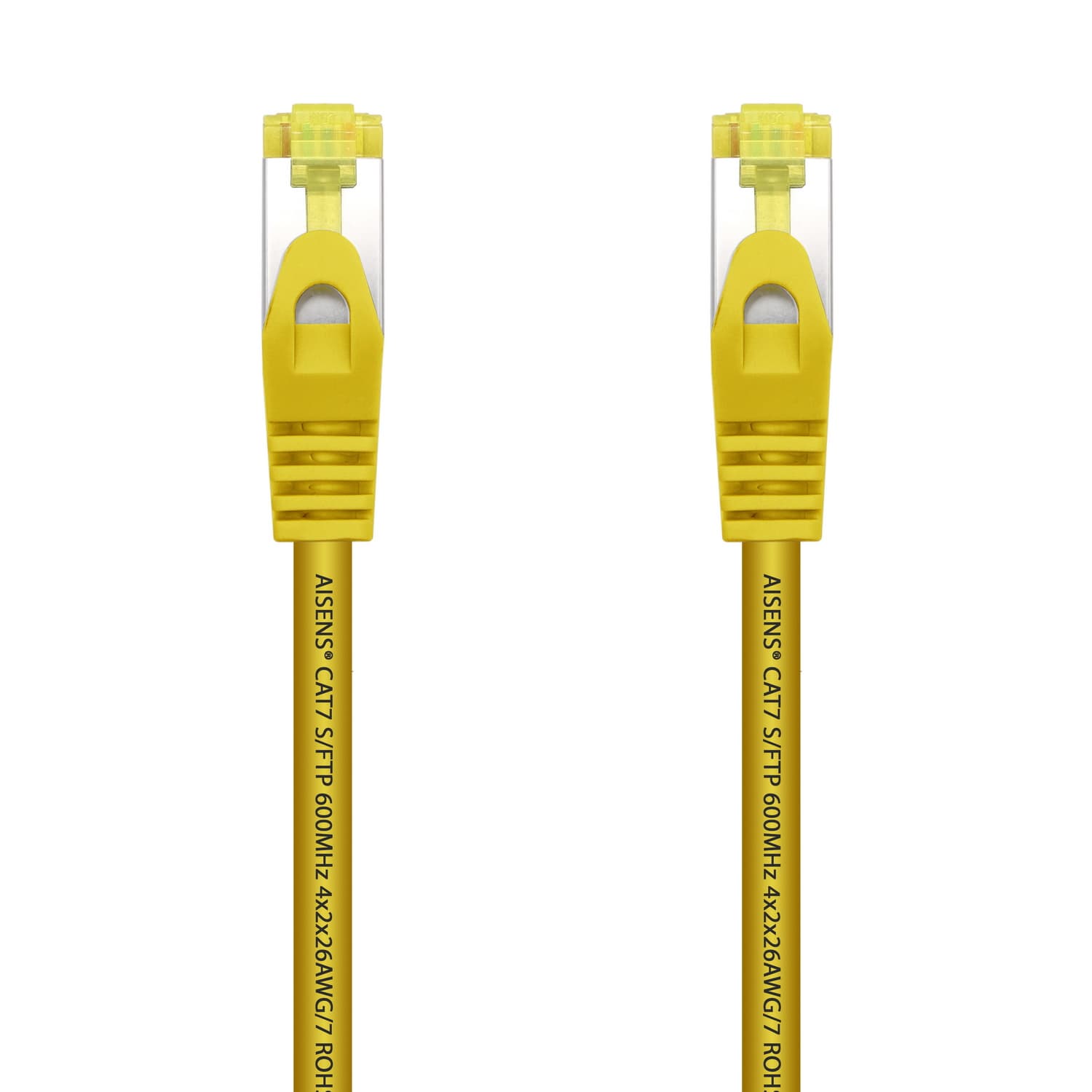 AISENS Cable De Red Latiguillo RJ45 LSZH Cat.7 600 MHz S/FTP PIMF AWG26, Amarillo, 2.0 m