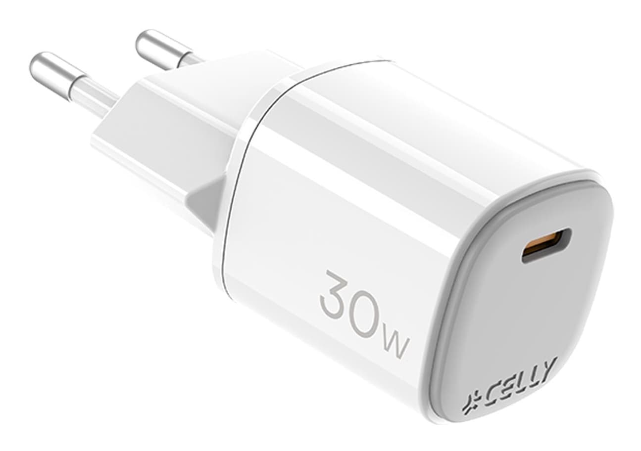 Celly UPTC1USBC30WWH cargador de dispositivo móvil Smartphone, Tableta, Teléfono Blanco USB Interior