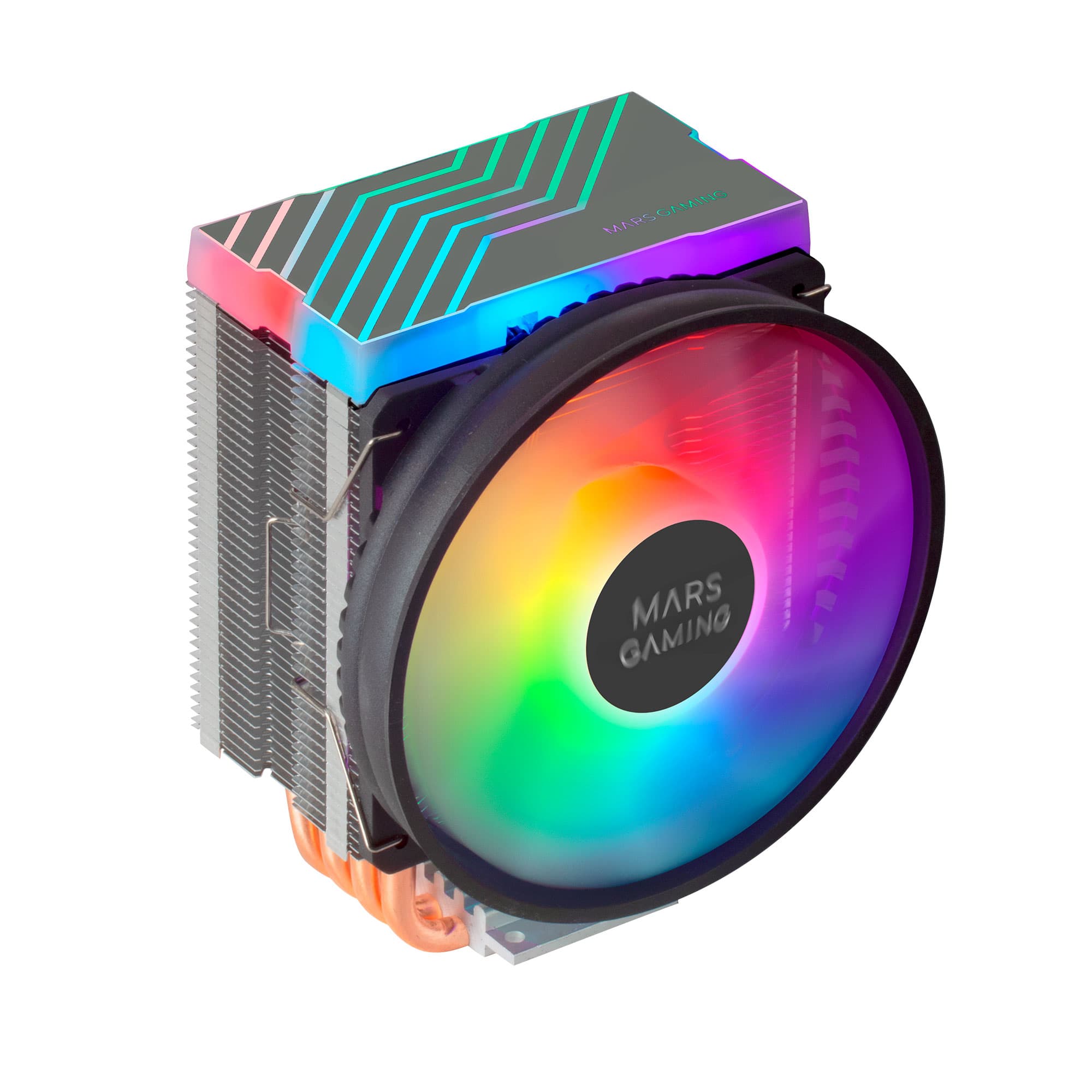 Mars Gaming Disipador CPU Dual ARGB, 4 Heatpipes HCT, TDP 160 W, Ventilador Ultra-silencioso PWM 11 cm, MCPU44
