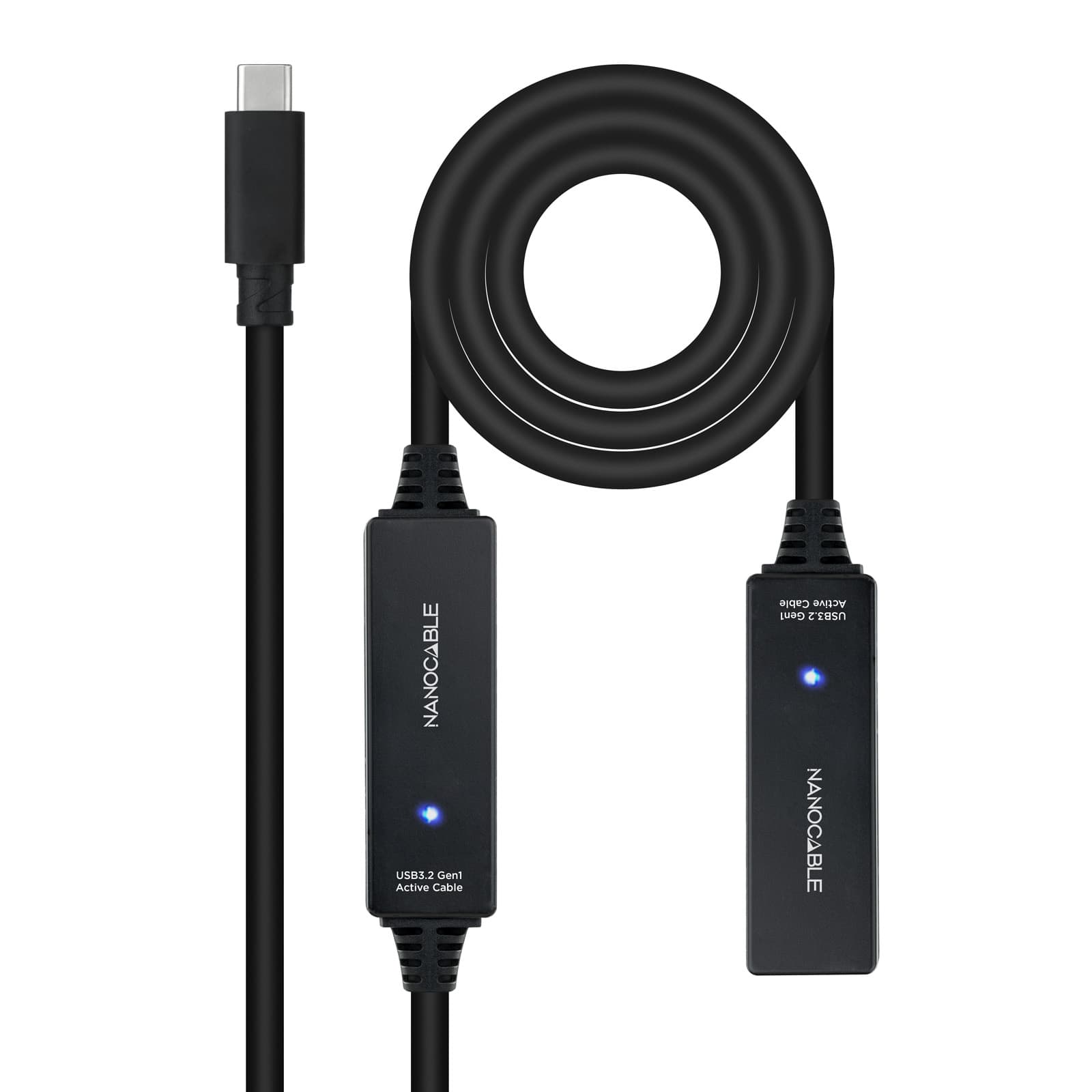 Nanocable 10.01.1312 cable USB USB 3.2 Gen 1 (3.1 Gen 1) 10 m USB C 5 Gbit/s Negro