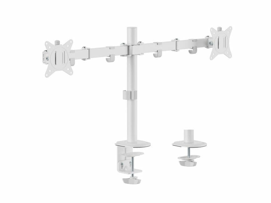 Equip Soporte de escritorio articulado para dos monitores de 17«-32», blanco