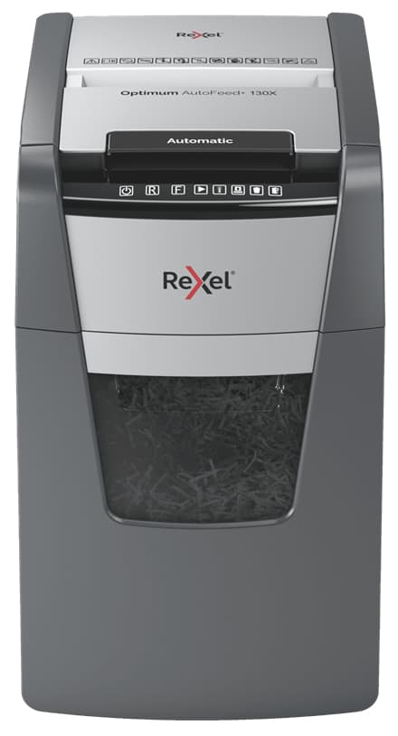 Rexel Optimum AutoFeed+ 130X triturador de papel Corte cruzado 55 dB 22 cm Negro, Plata