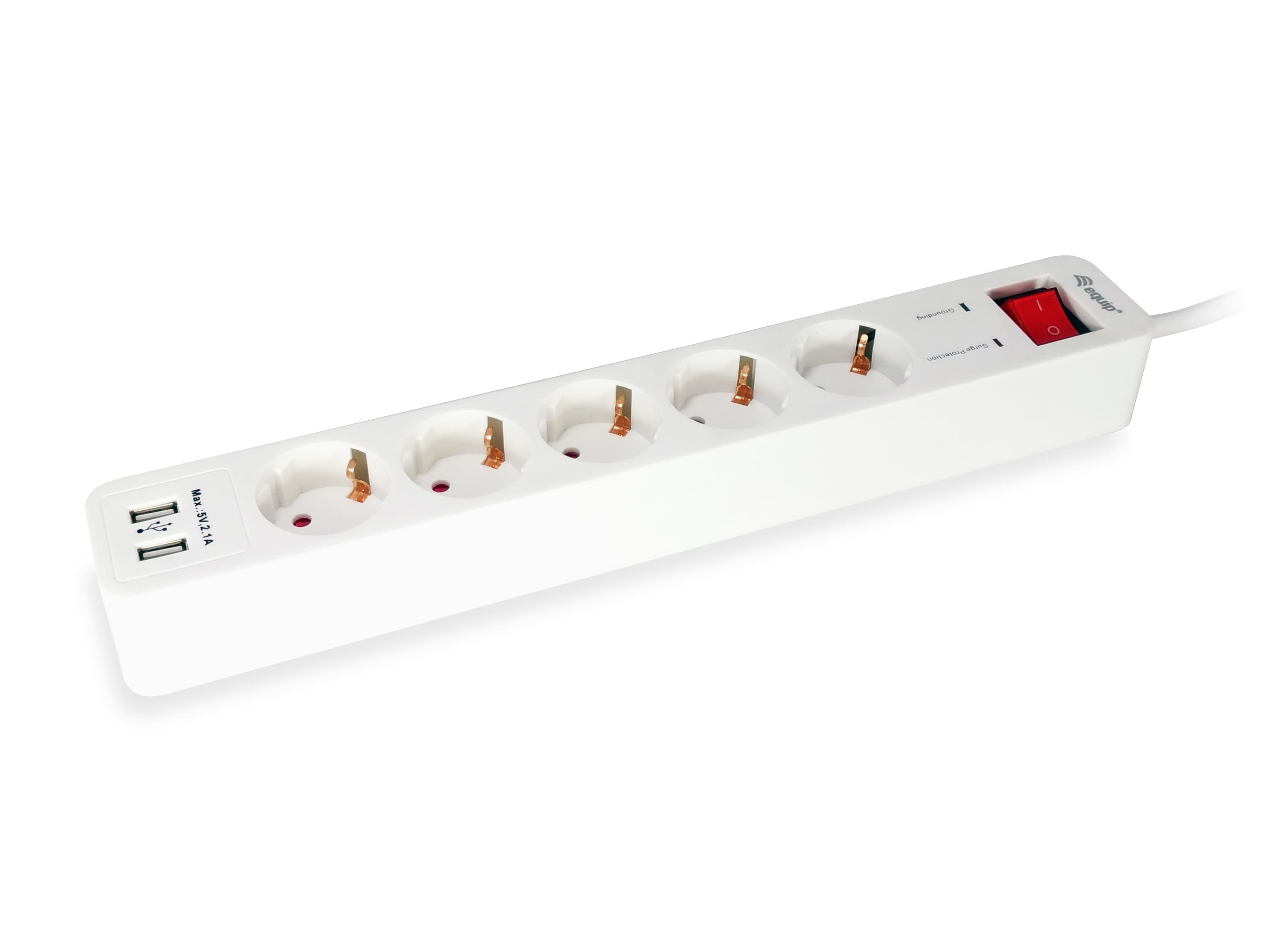 Equip 245554 base múltiple 1,8 m 5 salidas AC Interior Blanco