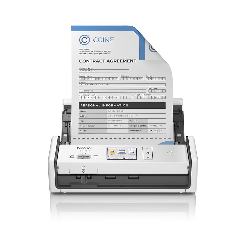 Brother ADS-1800W Escáner con alimentador automático de documentos (ADF) 1200 x 1200 DPI A4 Blanco