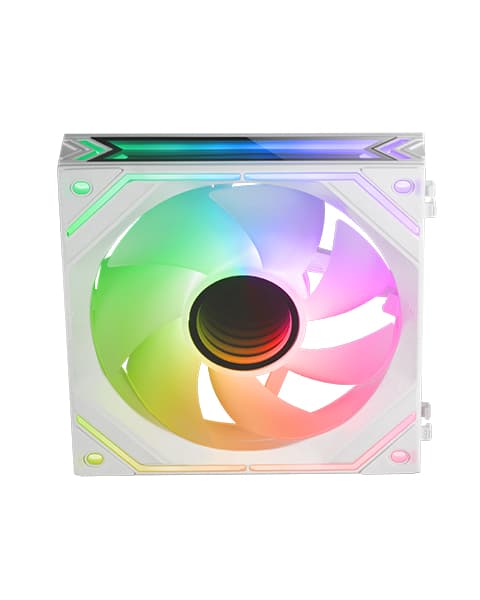 Mars Gaming MF-LINKFINITY Blanco, Ventilador Modular PWM 120mm, Sistema de Conexión LINKFINITY, Iluminación Infinity Mirror ARGB 360º, Ultra-silencioso 12dB