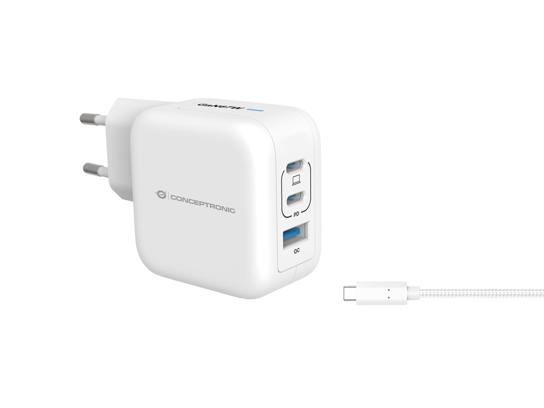 Conceptronic ALTHEA17W cargador de dispositivo móvil Universal Blanco Corriente alterna Carga rápida Interior