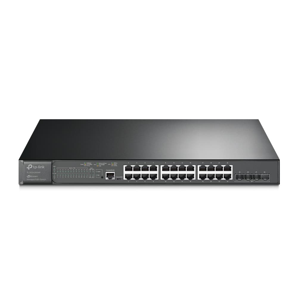 TP-Link JetStream TL-SG3428XMP switch Gestionado L2+ Gigabit Ethernet (10/100/1000) Energía sobre Ethernet (PoE) 1U Negro