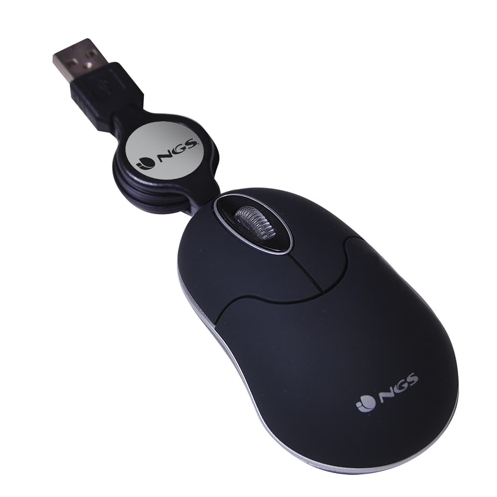 NGS SINBLACK ratón Viajes Ambidextro USB tipo A Óptico 1000 DPI