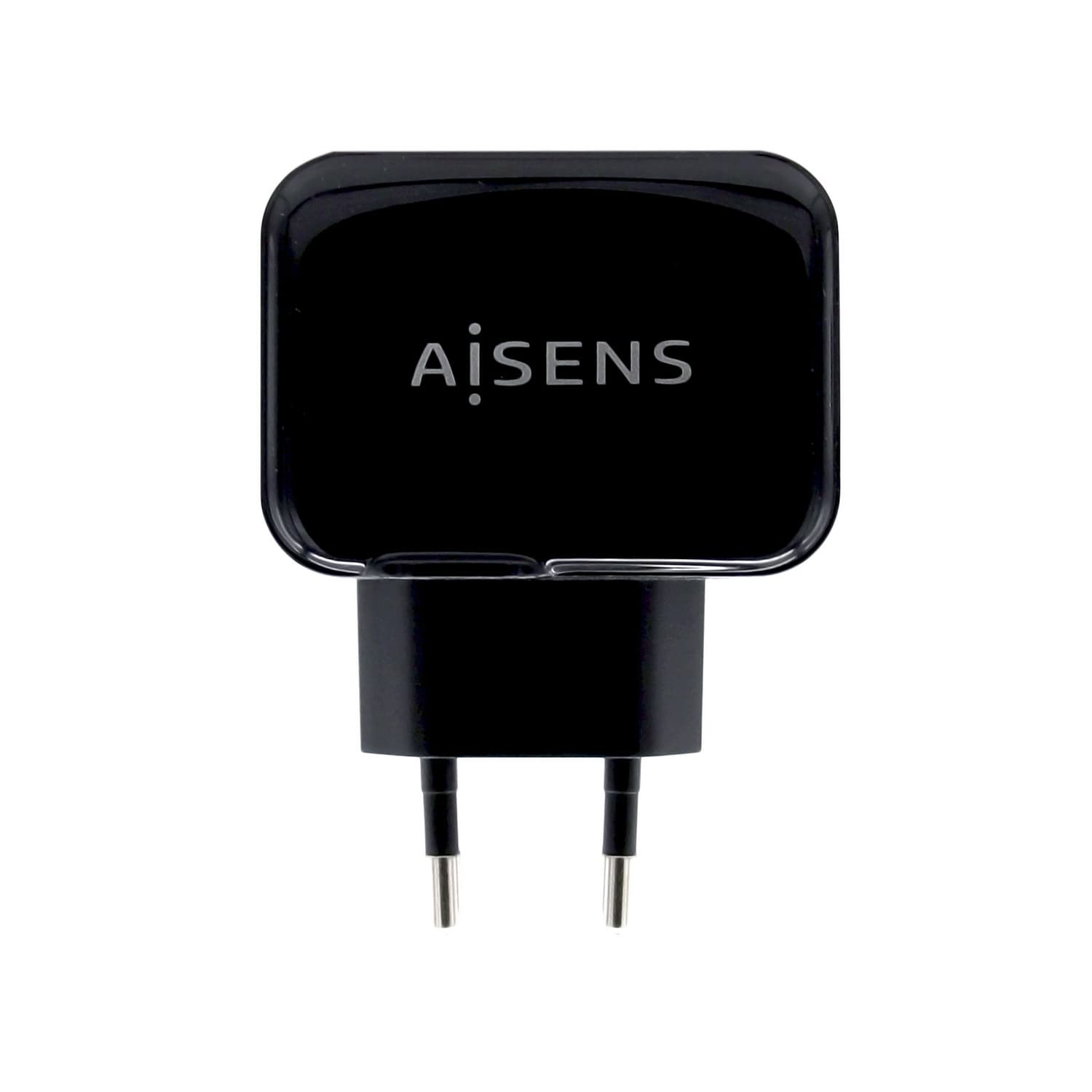 AISENS Cargador USB 17W 5V/3.4A, 2xUSB Con Control AI, Negro