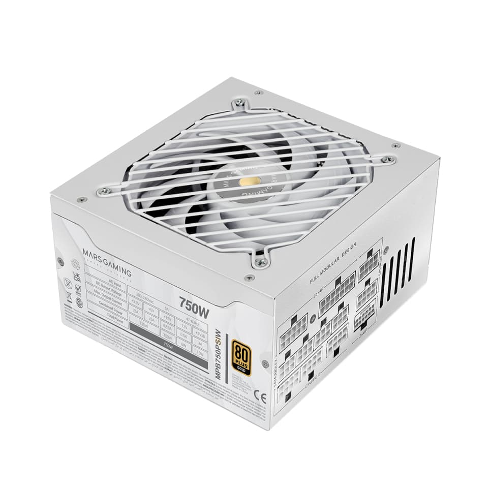 Mars Gaming MPB750PSI unidad de fuente de alimentación 750 W 24-pin ATX ATX Blanco