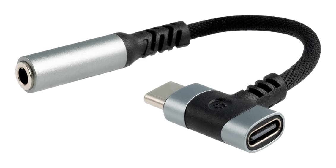 Nanocable 10.24.1207 cambiador de género para cable USB-C + USB-C 3.5 mm Negro