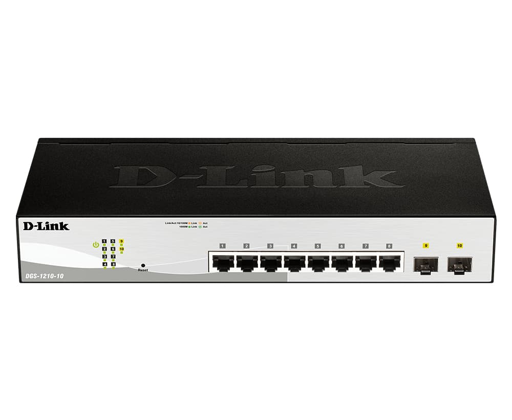 D-Link DGS-1210-10 switch Gestionado L2 Gigabit Ethernet (10/100/1000) 1U Negro, Gris