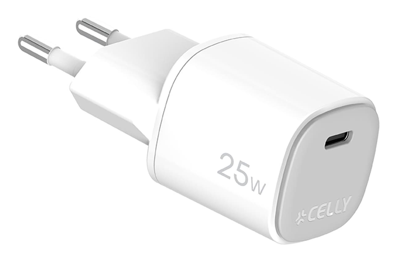 Celly UPTC1USBC25WWH cargador de dispositivo móvil Cámara digital, Micrófono, Smartphone, Teléfono Blanco USB Interior