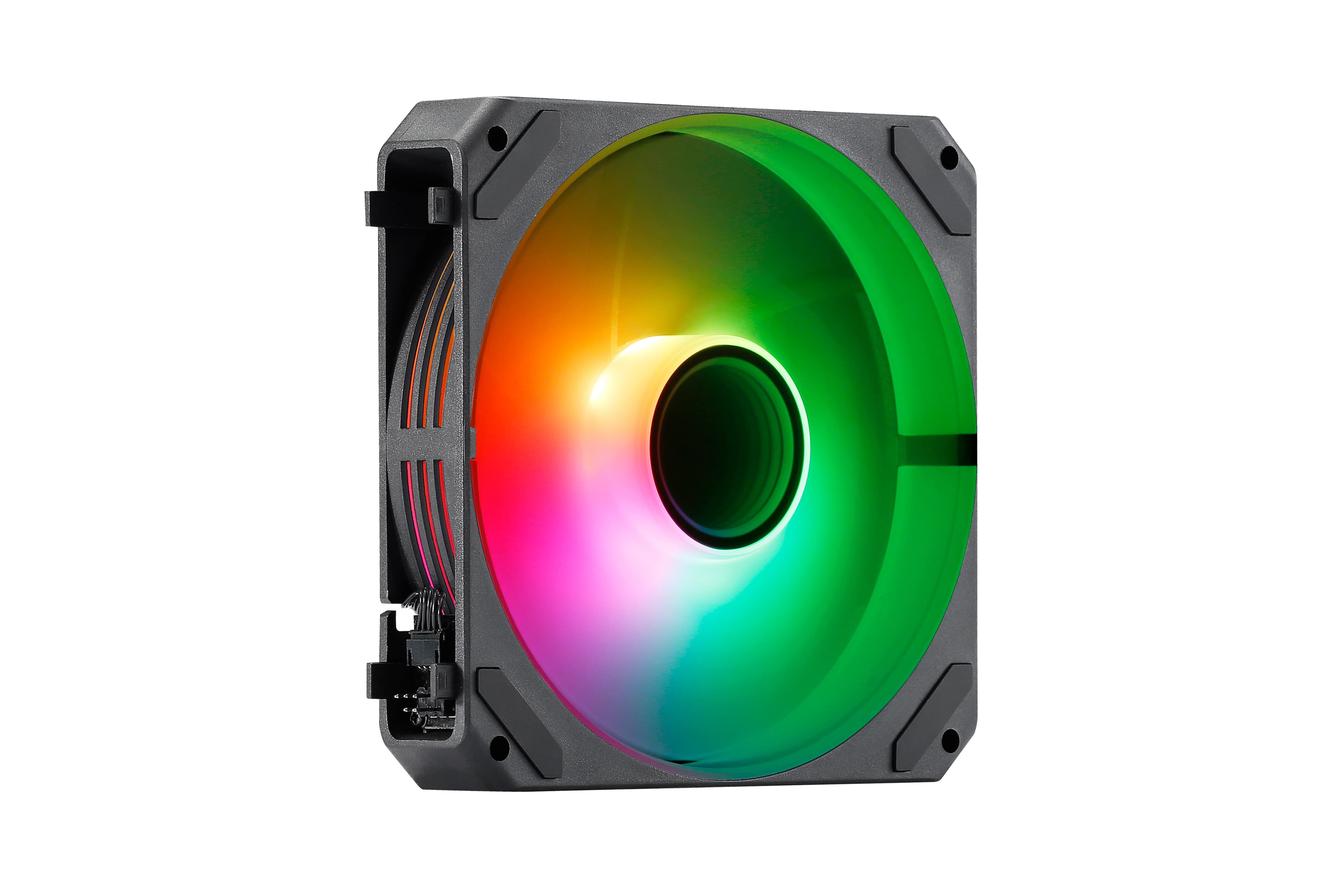 ABYSM Gaming Ventilador Arclight 2.0 Pack 3 en 1 Negro, Iluminación ARGB y Capacidad de Conectarlos en Serie (Clic&Go)