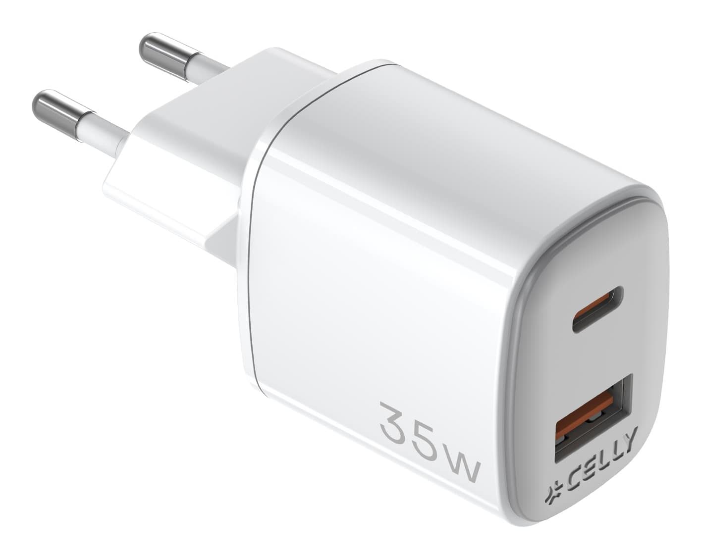 Celly UPTC1USB1USBC35 cargador de dispositivo móvil Universal Blanco Corriente alterna Carga rápida Interior