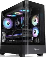 Chasis semitorre view 290 sin fuente soporta atx micro atx mini itx bahias internas 2x3.5' 2x2.5' 1xventilador trasero 120mm2xventilador frontal 120mm rgb 2xusb a 3.2 1xusb c 3.2 salida audio y microfono ventana lateral y frontal transparente dimensiones 497x477x242mm negro