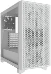 Chasis semitorre 3000d airflow sin fuente soporta atx micro atx mini itx bahias internas 2x3.5' 2x2.5' 1xventilador trasero 120mm1xventilador frontal 120mm rgb 2xusb 3.2 salida audio y microfono ventana lateral transparente dimensiones (prxalxan) 466x462x230mm peso 8.6 kg blanco