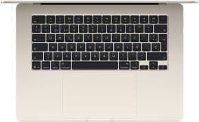 Macbook air 15.3' chip m5 con cpu de 10 nucleos 24gb de memoria unificada 1tb ssd grafica m5 gpu de 10 nucleos touch id trackpad force pantalla liquid retina teclado magic keyboard sin adaptador de corriente blanco estrella