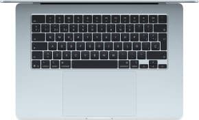 Macbook air 15.3' chip m5 con cpu de 10 nucleos 16gb de memoria unificada 512gb ssd grafica m5 gpu de 10 nucleos touch id trackpad force pantalla liquid retina teclado magic keyboard sin adaptador de corriente azul cielo