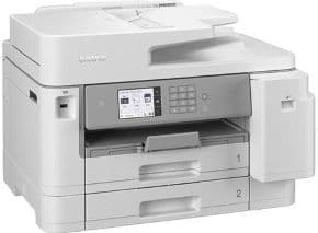 Impresora multifuncion tinta mfc-j5955dw a4 y a3 1200 x 4800 impresion duplex a4 escaneado duplex a4 velocidad de impresion de 30 ppm fax wifi ethernet y usb adf 50 hojas dos bandejas de entrada de 250 hojas volumen mensual hasta 20.000 paginas