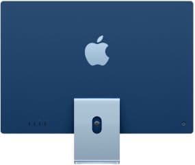 Imac 24' retina 4.5k chip m3 con cpu de 8 nucleos 8gb de memoria unificada 512gb ssd gpu de 10 nucleos dos puertos thunderbolt/usb 4 dos puertos usb 3 gigabyte ethernet magic keyboard con touch id azul