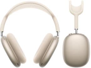 Auriculares de diadema airpods max con microfono y cancelacion de ruido con modo de sonido ambiente bluetooth audio compartido cambio automatico y deteccion de uso carga por usb-c color blanco estrella